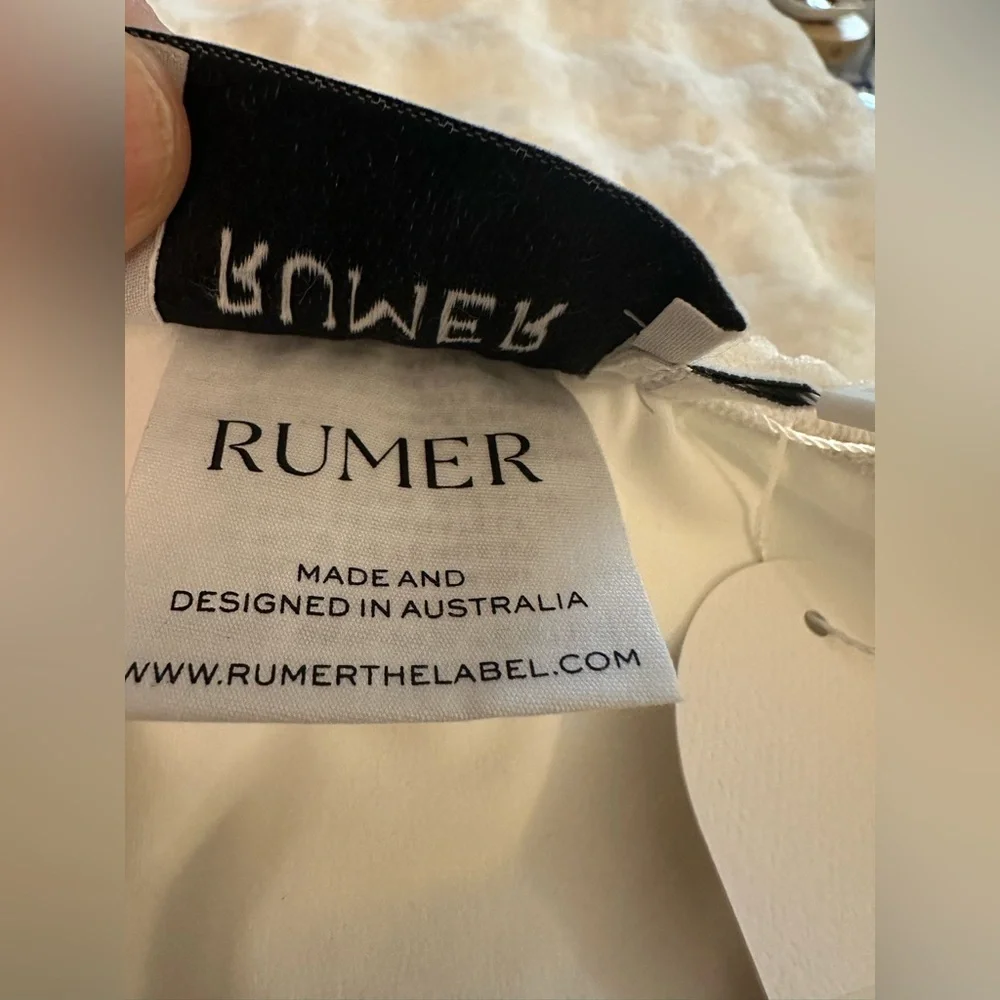 Rumer the label Rosa ribbed Bikini Bottom‎ in white
